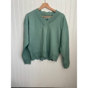 Vintage Autograph American Clothing Sweater Women's Lg Green Wool Blend Knit